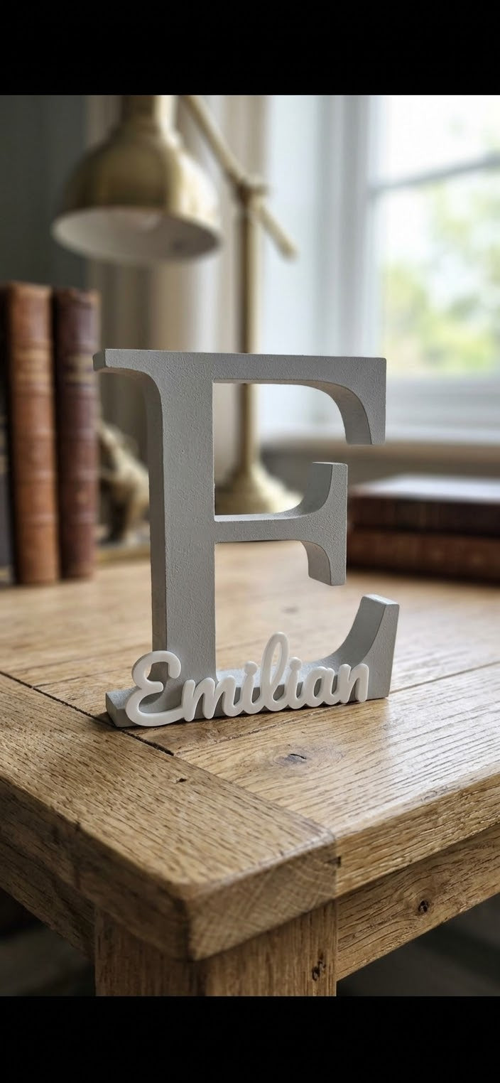 Personalisiertes 3D-Namensschild mit Anfangsbuchstaben – Individuelle Namensdeko für Baby- & Kinderzimmer