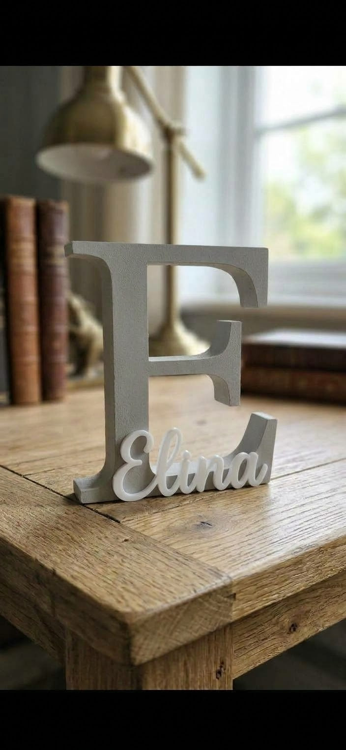 Personalisiertes 3D-Namensschild mit Anfangsbuchstaben – Individuelle Namensdeko für Baby- & Kinderzimmer
